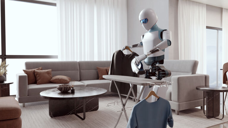 AI-Powered Humanoid Robot Doing Household Chores