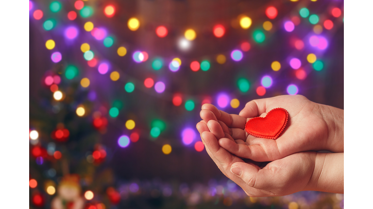 Do good things. Create well deeds. Charity and miracle. Christmas and New year mood. Festive background. To make people happy. Xmas miracle. Charitable foundation. Helping hand. Give love. Holiday.