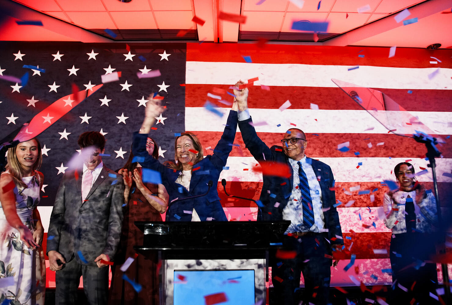 New Jersey Gubernatorial Candidate Mikie Sherrill Holds Election Night Party