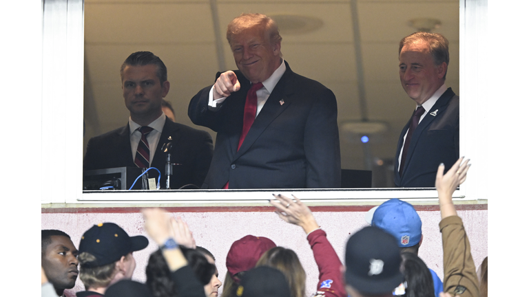 President Trump Watches Washington Commanders Game At Northwest Stadium