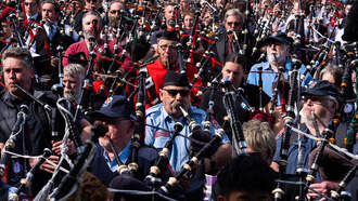 Bagpipers Break Record With AC/DC!