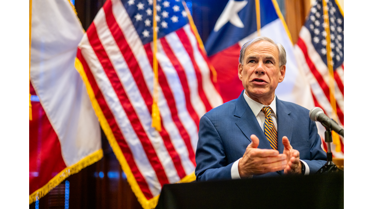 Texas Governor Greg Abbott Holds Press Conference With Agriculture Secretary Brooke Rollins