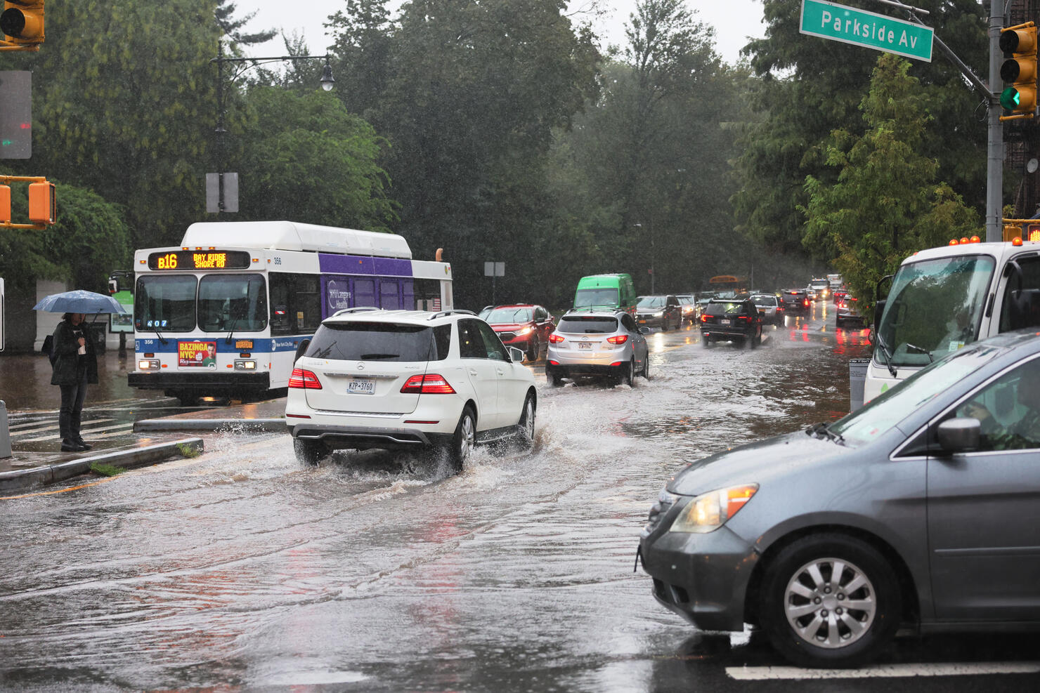 Heavy Rains Cause Flash Flooding In Parts Of New York City