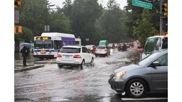 Heavy Rains Cause Flash Flooding In Parts Of New York City