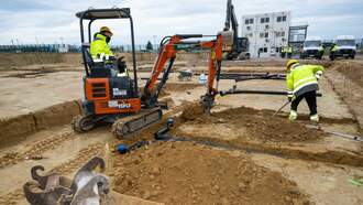 Strange: Motorcyclist Hits Backhoe