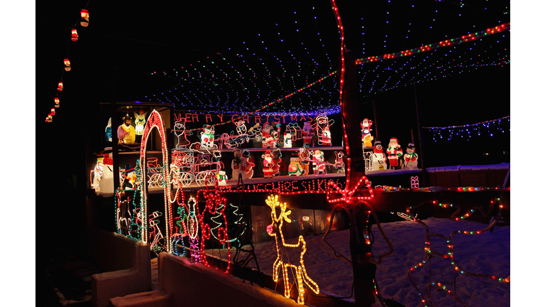 Houses Are Lit Up And Decorated for Christmas