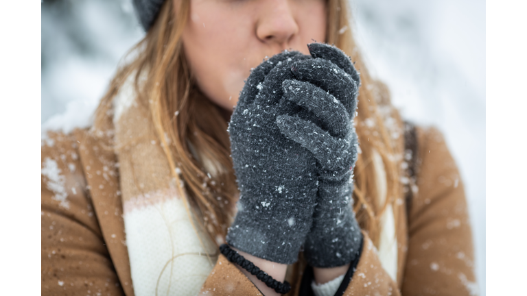 Cold day on the snow