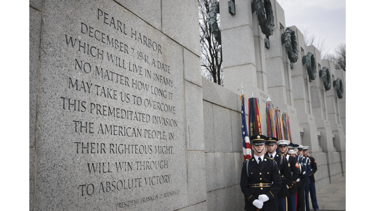 Pearl Harbor Anniversary Commemorated With Wreath Laying At Washington WWII Memorial