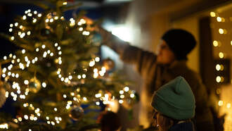 How do you hang the lights on your Christmas tree? 