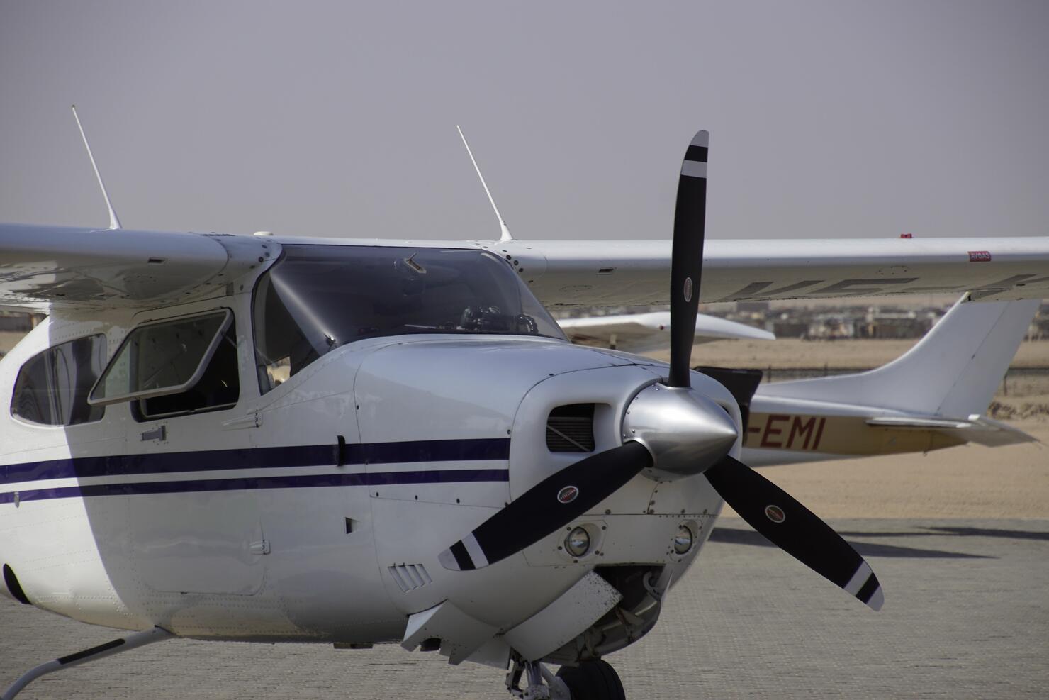Close-up of a Cessna aircraft