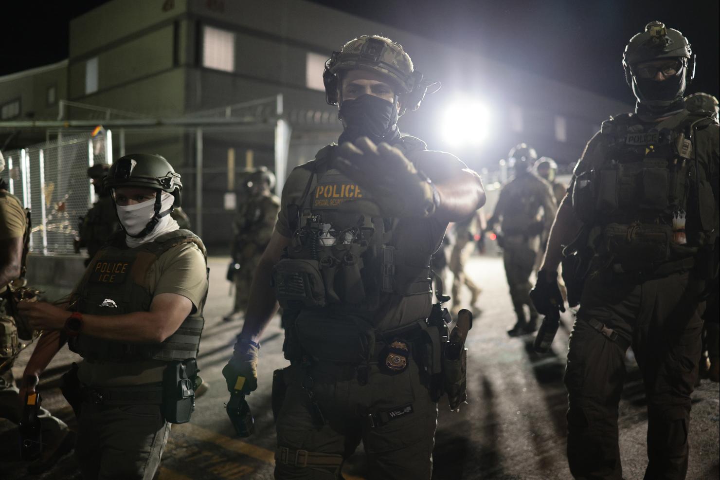 Protestors Demonstrate And Clash With Officers Outside Delaney Hall Detention Facility In Newark