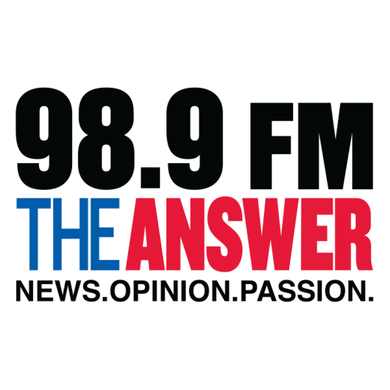 98.9 FM The Answer logo
