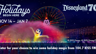Enter for your chance to win a visit from 104.7 KISS FM and feel the holiday spirit during the Disneyland® Resort 70th Celebration!