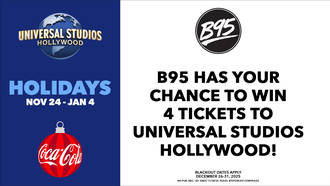 B95 has your chance to win tickets for four people to enjoy the Holidays at Universal Studios Hollywood!