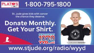 You Can Help The Kids At St. Jude with New Country 107.9 YYD's Country Cares Radiothon! Click To Donate!