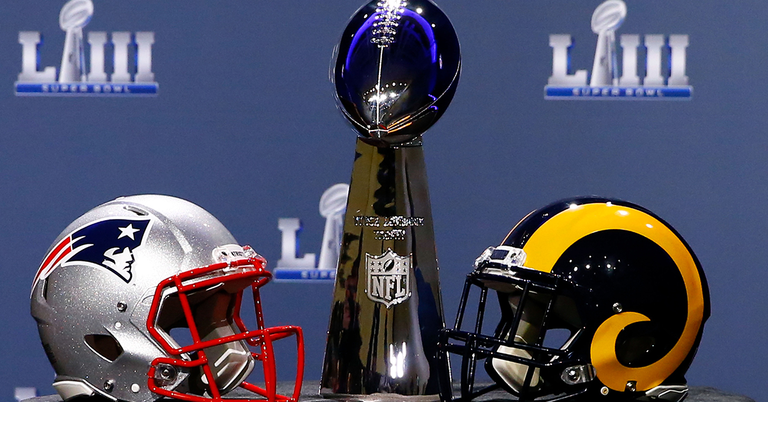 patriots rams helmets Super Bowl LIII