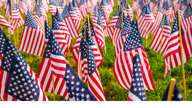 Memorial Day Flags Getty Stock Image