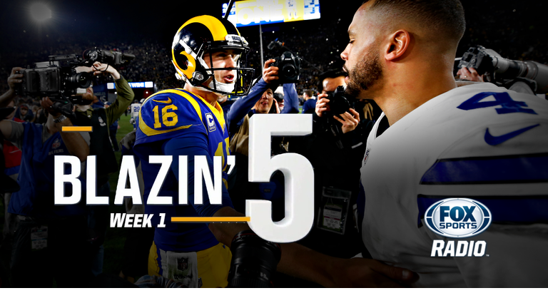 Blazing 5: Colin Cowherd's Five Best NFL Bets For Week 1