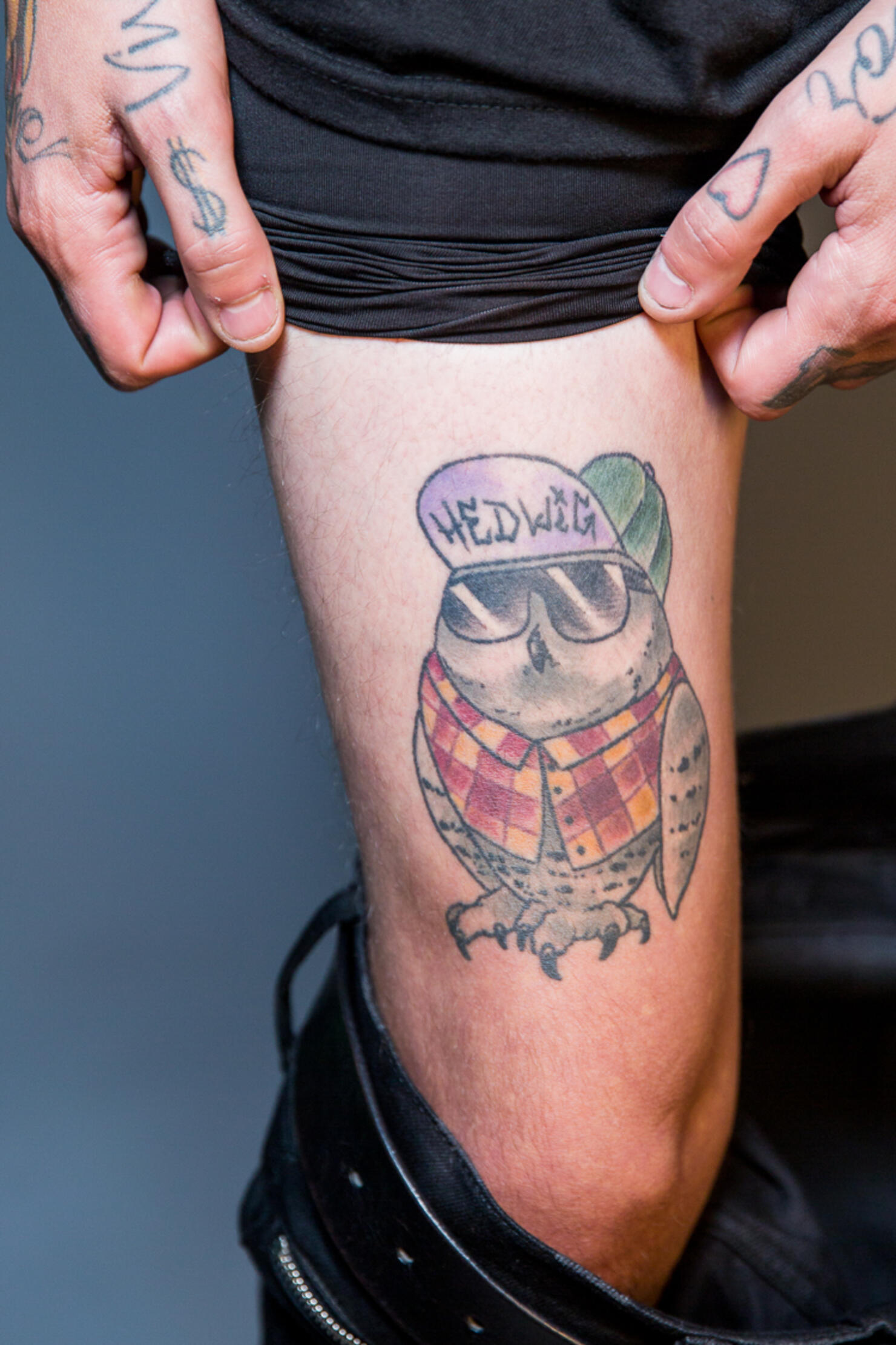 Hedwig Owl Leg Tattoo