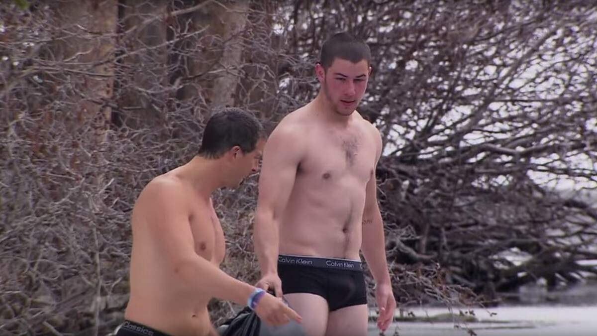 Nick Jonas Strips Down To His Calvins To Cross Freezing Cold Lake On  'Running Wild' (VIDEO)