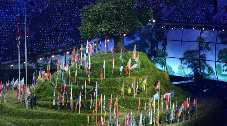 LONDON, ENGLAND - JULY 27: A general view inside the stadium during the Opening Ceremony of the London 2012 Olympic Games at the Olympic Stadium on July 27, 2012 in London, England. (Photo by Roger Sedres / Gallo Images/Getty Images)