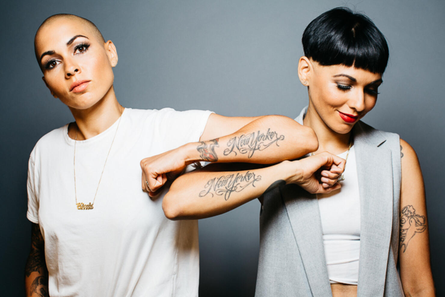 New Yorker Tattoos Arm with Hip Hop Lettering