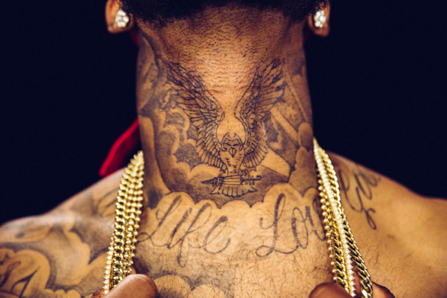 Owl and God Neck Tattoo