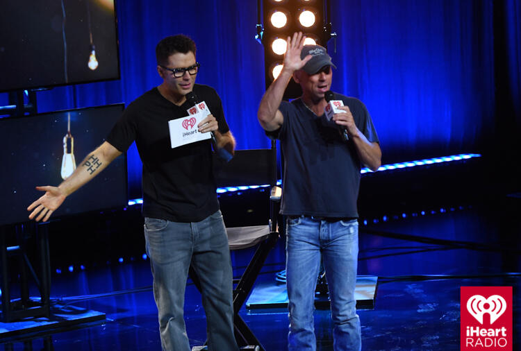 BURBANK, CA - OCTOBER 27:  Bobby Bones (L) and Kenny Chesney attend the iHeartCountry Album Preview with Kenny Chesney at The iHeartRadio Theater LA on October 27, 2016 in Burbank, California.  (Photo by Joshua Blanchard/Getty Images for iHeartMedia)