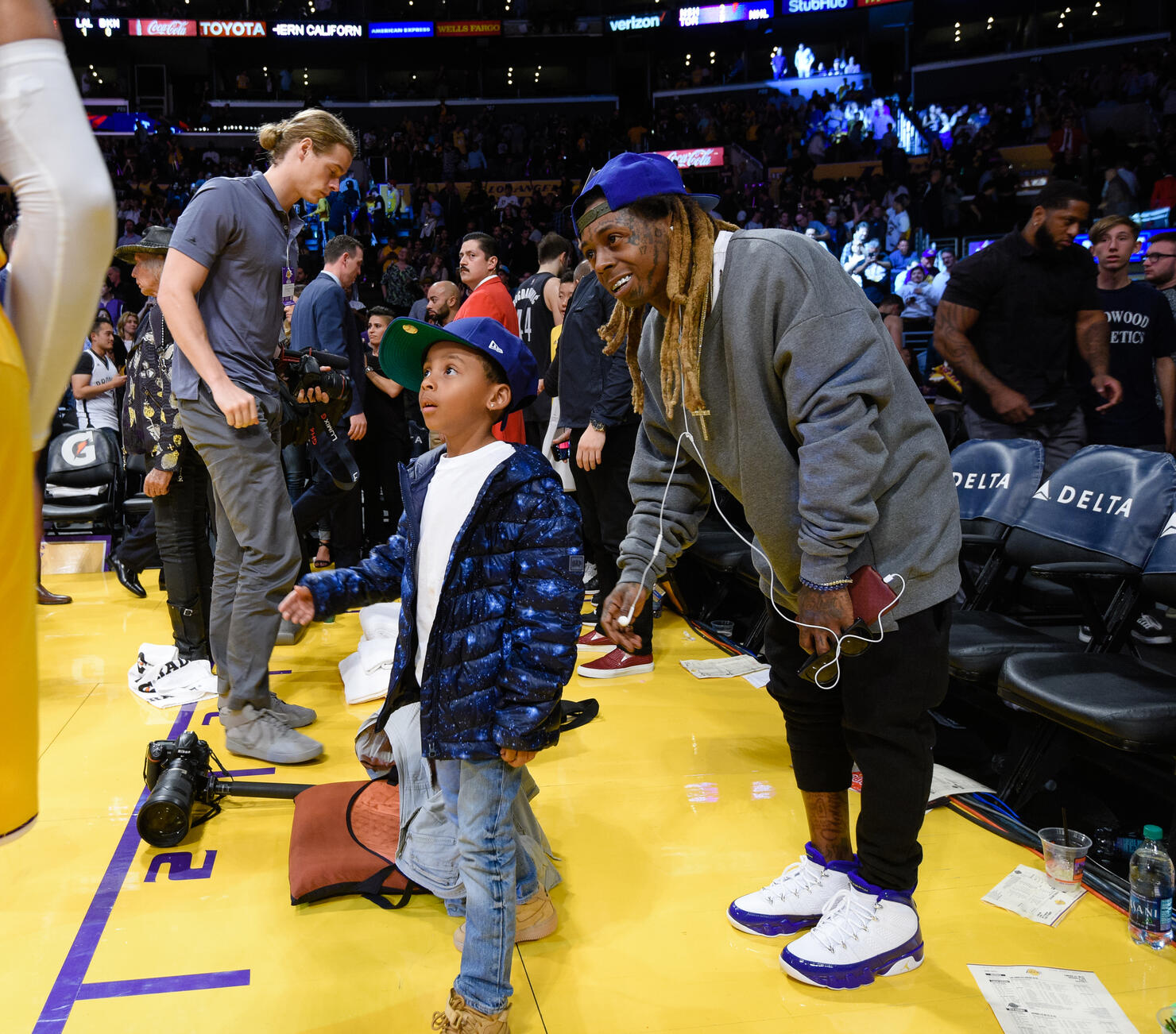 Celebrities At The Los Angeles Lakers Game