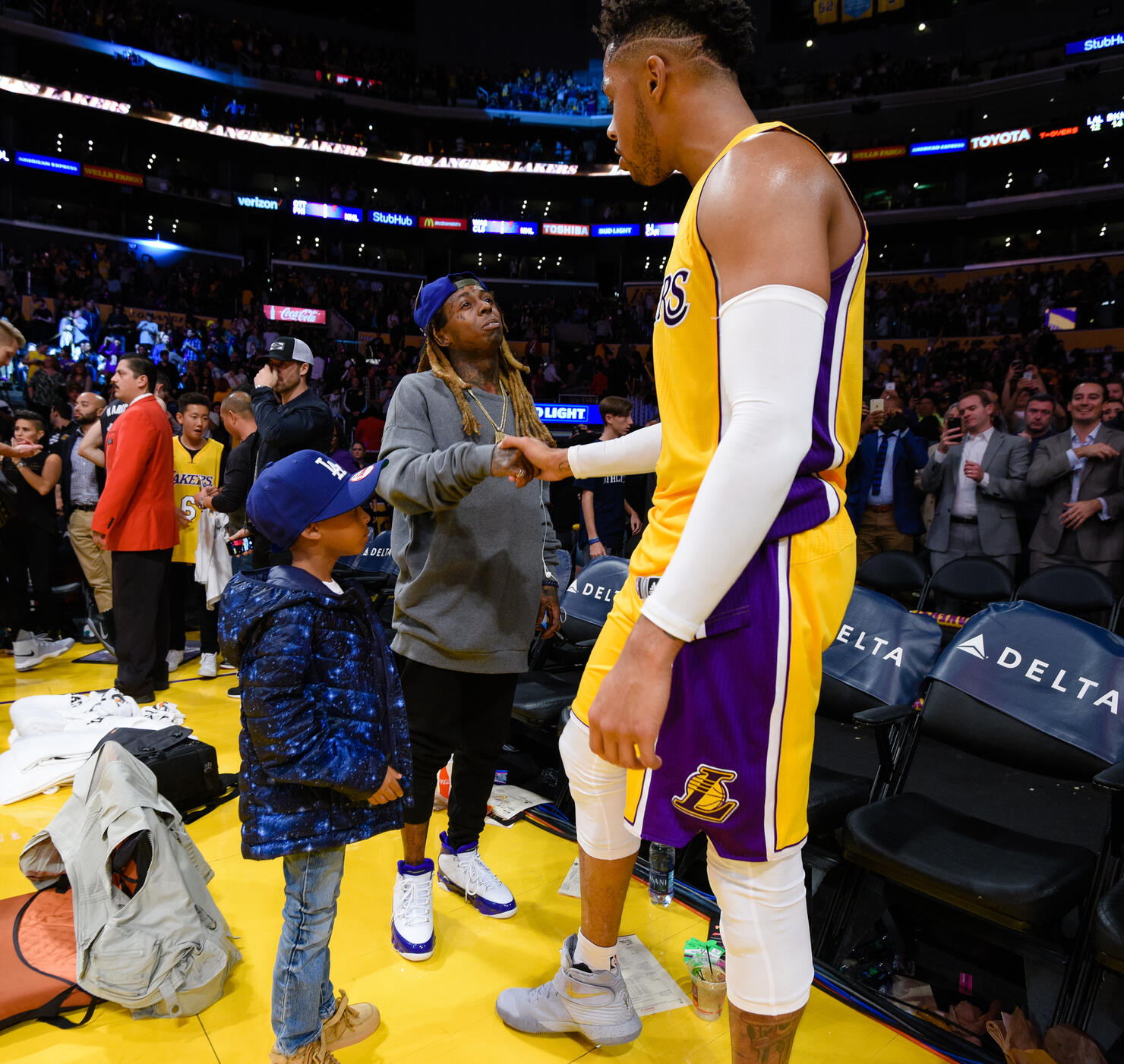Celebrities At The Los Angeles Lakers Game