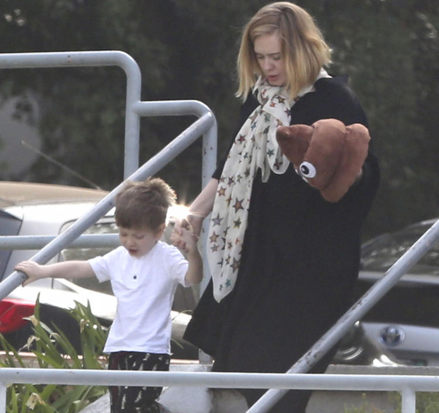 Exclusive... Premium: Pregnant Adele Takes Son To Theater ***NO USE W/O PRIOR AGREEMENT - CALL FOR PRICING*** 