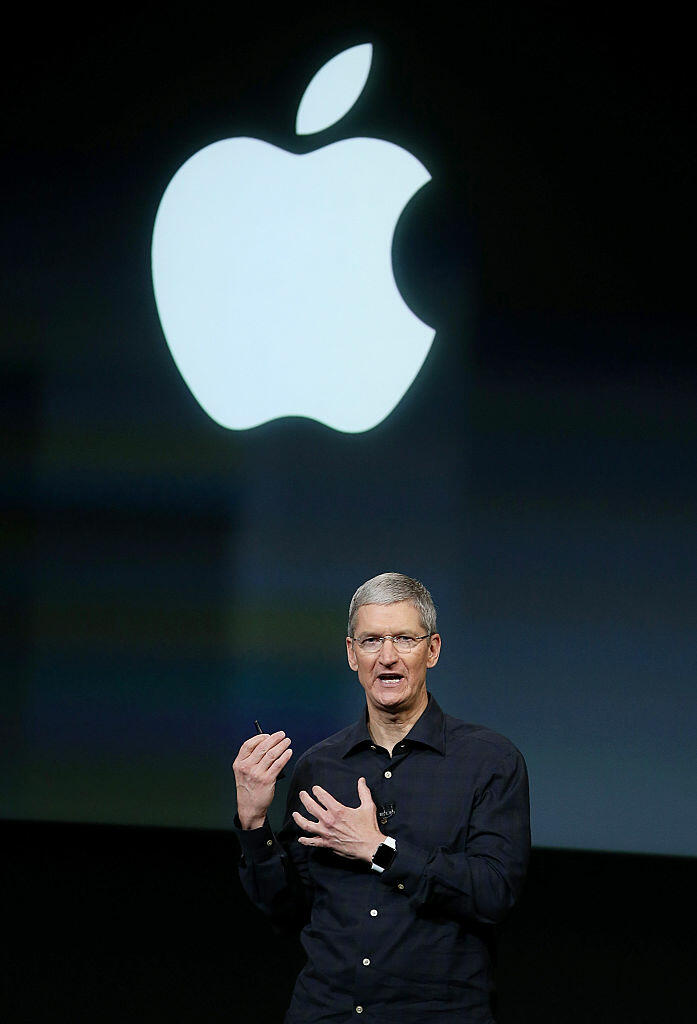 CUPERTINO, CA - OCTOBER 16:  Apple CEO Tim Cook speaks during an Apple special event on October 16, 2014 in Cupertino, California.  Apple unveiled the new iPad Air 2, iPad mini 3 tablets and the iMac with 5K Retina display.  (Photo by Justin Sullivan/Getty Images)