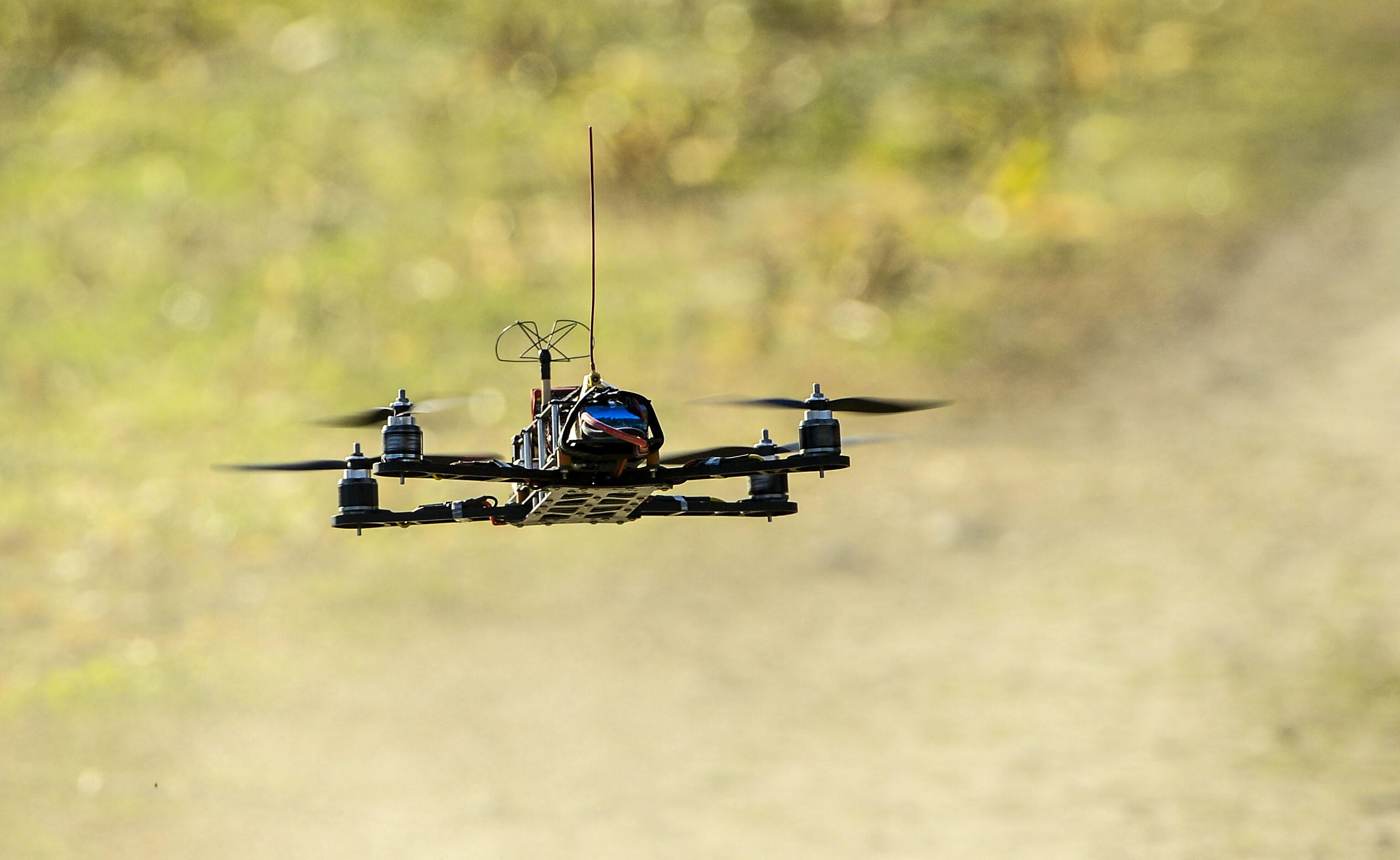 NORTON, MA - OCTOBER 21: A drone takes footage at Erwin Wilder Wildlife Mangement Area in order to monitor illegal hunting activities at  on October 21, 2013 in Norton, Massachusetts. (Photo by Leigh Vogel/Getty Images)