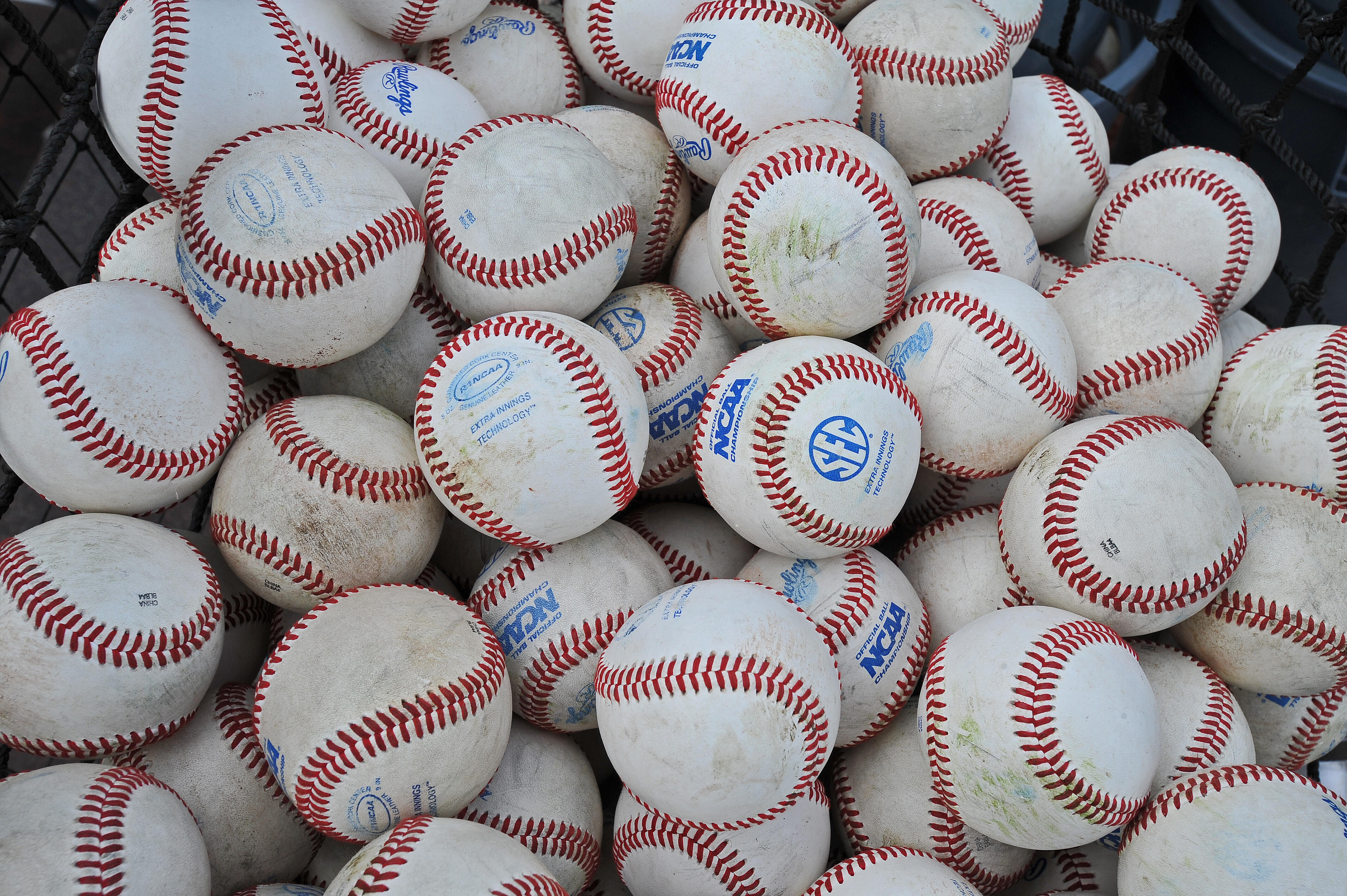 OMAHA, NE - JUNE 23:  A general view of baseballs before game one of the College World Series Championship between the Vanderbilt Commodores and the Virginia Cavaliers on June 23, 2014 at TD Ameritrade Park in Omaha, Nebraska.  (Photo by Peter Aiken/Getty