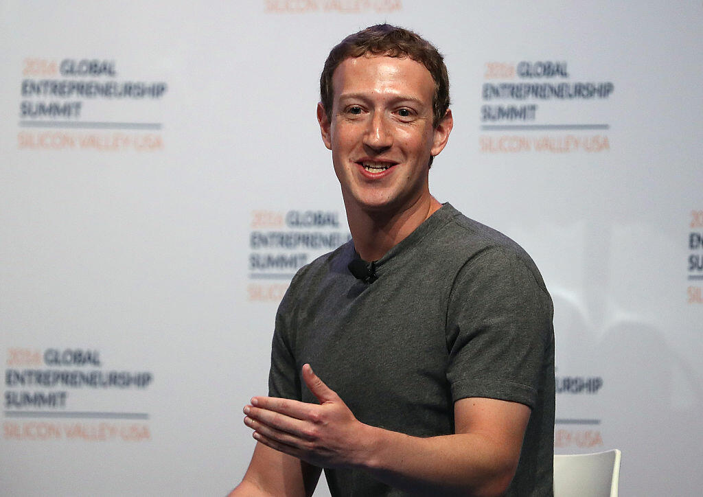 STANFORD, CA - JUNE 24:  Facebook CEO Mark Zuckerberg speaks on a panel discussion with U.S. president Barack Obama during the 2016 Global Entrepreneurship Summit at Stanford University on June 24, 2016 in Stanford, California. President Obama joined Silicon Valley leaders on the final day of the Global Entrepreneurship Summit.  (Photo by Justin Sullivan/Getty Images)