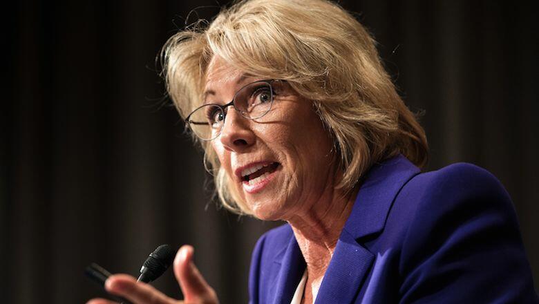 Betsy DeVos speaks during her confirmation hearing for Secretary of Education before the Senate Health, Education, Labor, and Pensions Committee on Capitol Hill January 17, 2017 in Washington, DC. / AFP / Brendan Smialowski        (Photo credit should rea