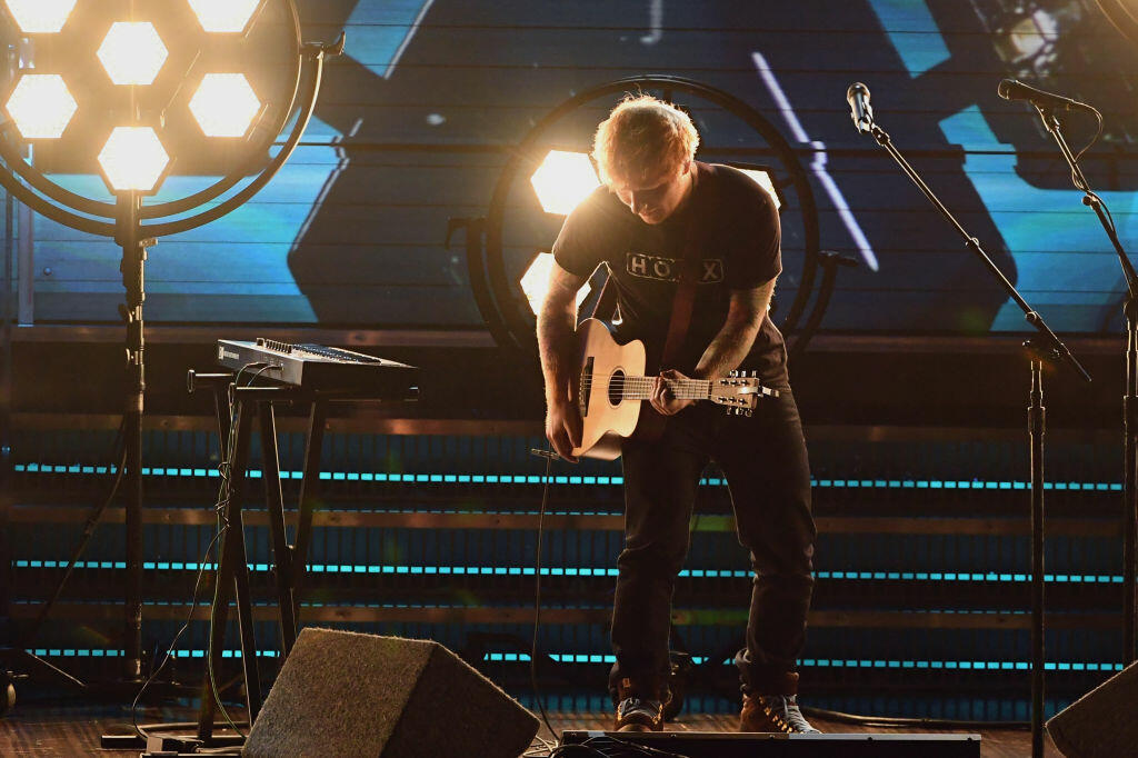 LOS ANGELES, CA - FEBRUARY 12:  Recording artist Ed Sheeran performs onstage during The 59th GRAMMY Awards at STAPLES Center on February 12, 2017 in Los Angeles, California.  (Photo by Kevin Winter/Getty Images for NARAS)