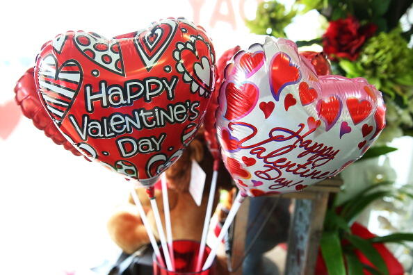 SYDNEY, AUSTRALIA - FEBRUARY 12:  Valentine's Day ballons are  displayed inside a florist as Sydneysiders prepare for Valentine's Day on February 12, 2014 in Sydney, Australia. St. Valentine's Day or the Feast of Saint Valentine began as a celebration of 