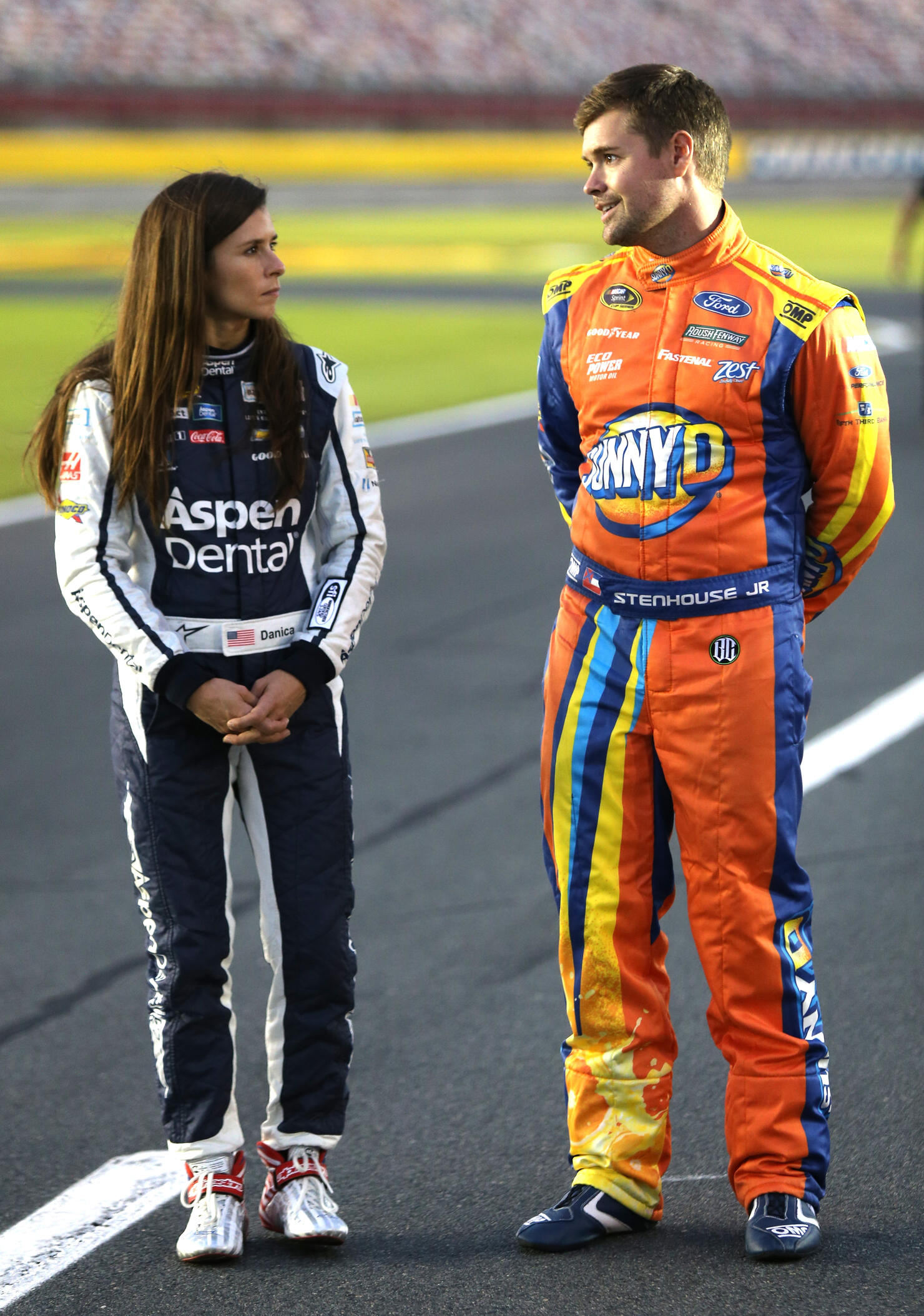 Danica Patrick and Ricky Stenhouse Jr.