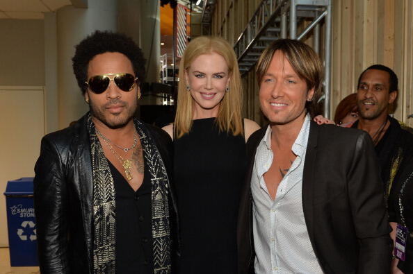 NASHVILLE, TN - JUNE 05:  (L-R) Lenny Kravitz, Nicole Kidman and Keith Urban attend the 2013 CMT Music awards at the Bridgestone Arena on June 5, 2013 in Nashville, Tennessee.  (Photo by Rick Diamond/Getty Images)