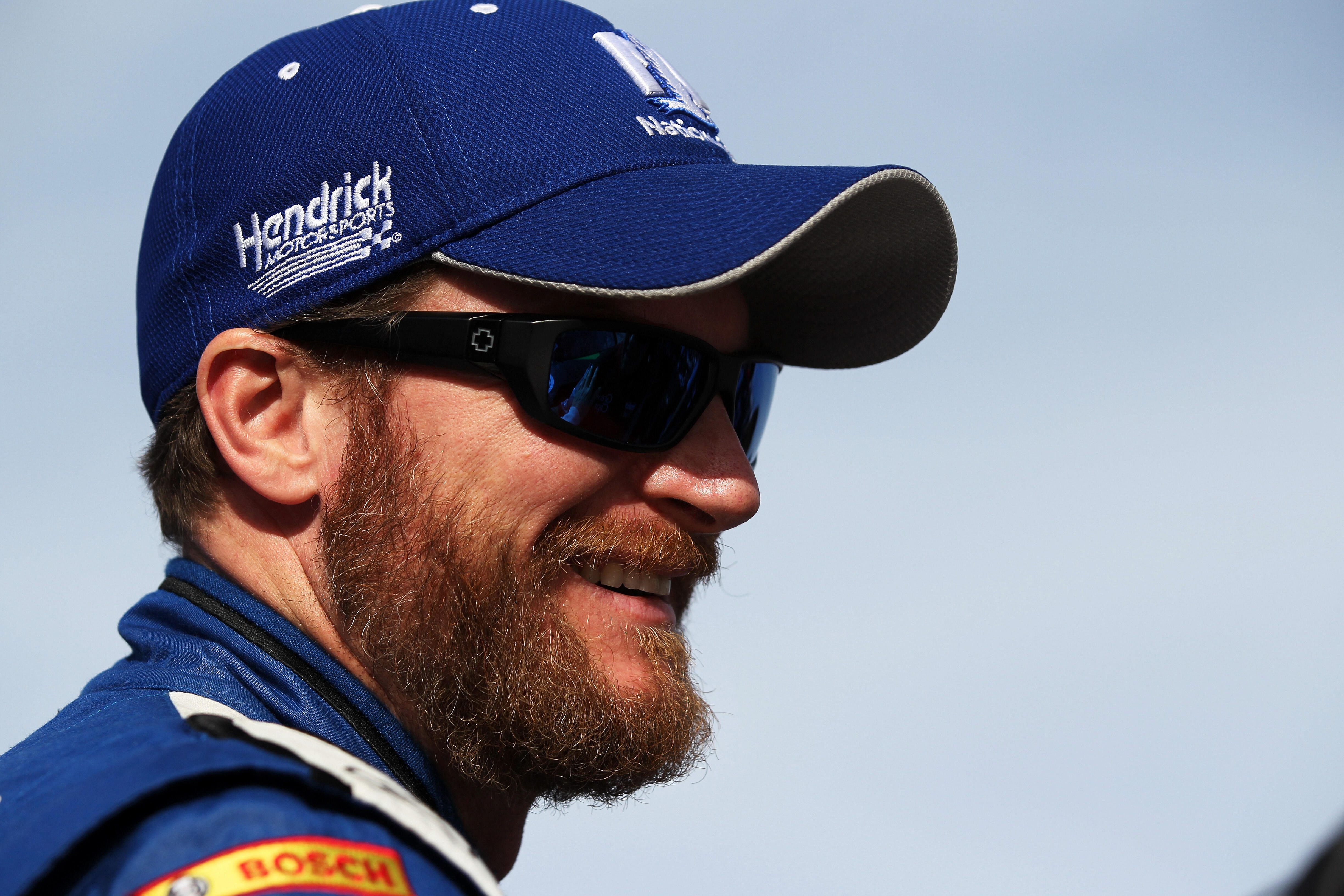 FORT WORTH, TX - APRIL 10:  Dale Earnhardt, Jr., driver of the #88 Goody's Chevrolet, looks on from the grid during qualifying for the NASCAR Sprint Cup Series Duck Commander 500 at Texas Motor Speedway on April 10, 2015 in Fort Worth, Texas.  (Photo by S