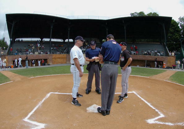 The Tri-City ValleyCats and the Oneonta Tigers square off at Doubleday Field during  Baseball Hall of Fame  ceremonies July 24, 2004 in Cooperstown, New York. (Photo by A. Messerschmidt/Getty Images) *** Local Caption ***