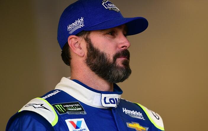 DAYTONA BEACH, FL - FEBRUARY 17:   Jimmie Johnson, driver of the #48 Lowe's Chevrolet, looks on during practice for the Monster Energy NASCAR Cup Series Advance Auto Parts Clash on February 17, 2017 at Daytona International Speedway in Daytona Beach, Flor