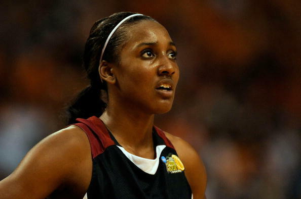 TAMPA, FL - APRIL 08:  Candice Wiggins of the Stanford Cardinal looks on against the Tennessee Lady Volunteers during the National Championsip Game of the 2008 NCAA Women's Final Four at St. Pete Times Forum April 8, 2008 in Tampa, Florida.  (Photo by Al 