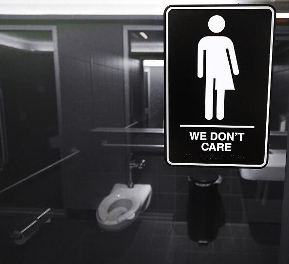 DURHAM, NC - MAY 10:  Gender neutral signs are posted in the 21C Museum Hotel public restrooms on May 10, 2016 in Durham, North Carolina.  Debate over transgender bathroom access spreads nationwide as the U.S. Department of Justice countersues North Carolina Governor Pat McCrory from enforcing the provisions of House Bill 2 that dictate what bathrooms transgender individuals can use.  (Photo by Sara D. Davis/Getty Images)