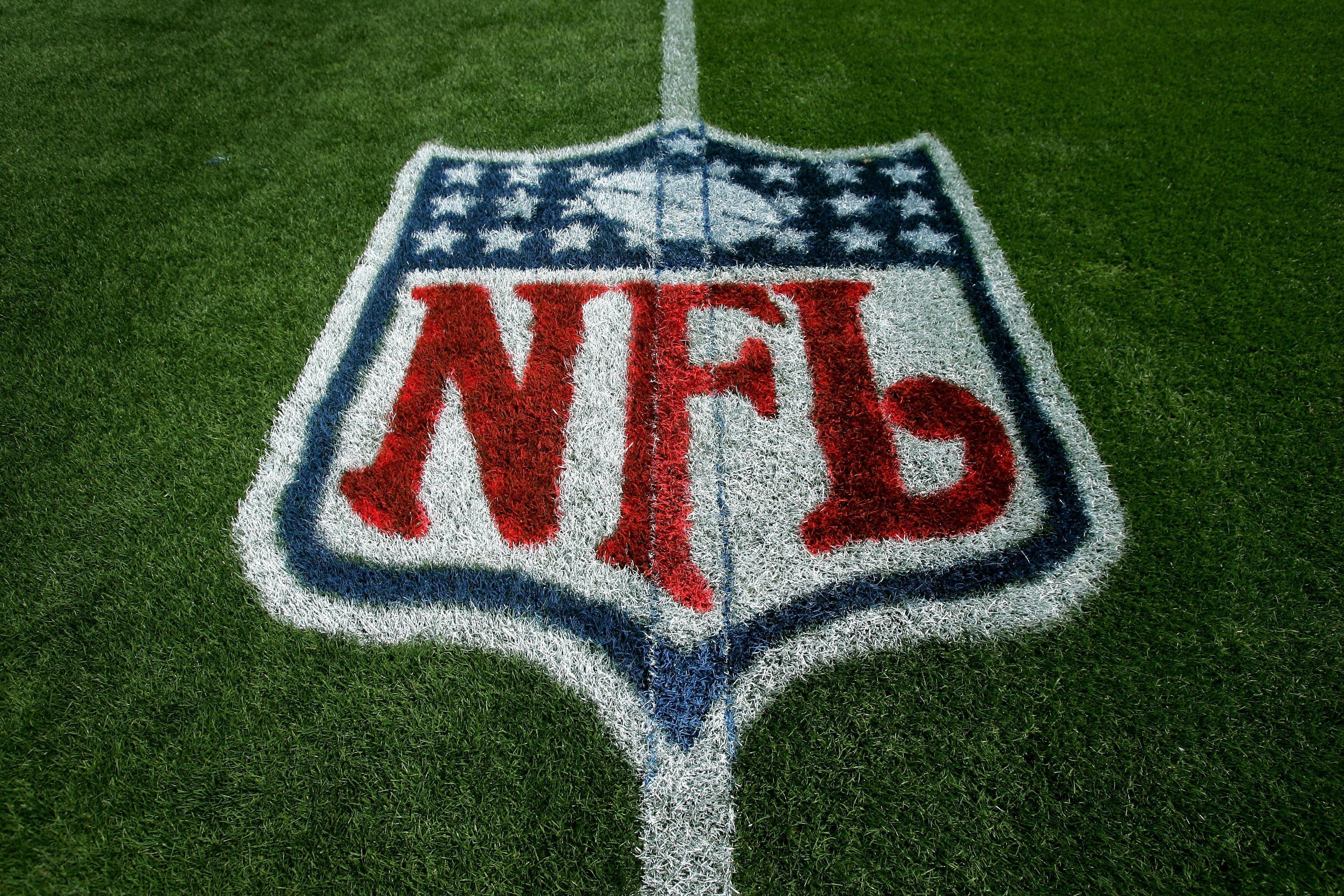 DENVER - SEPTEMBER 16:  The logo of the National Football League is painted on the field as the Oakland Raiders face the Denver Broncos during week two NFL action at Invesco Field at Mile High on September 16, 2007 in Denver, Colorado.  (Photo by Doug Pen