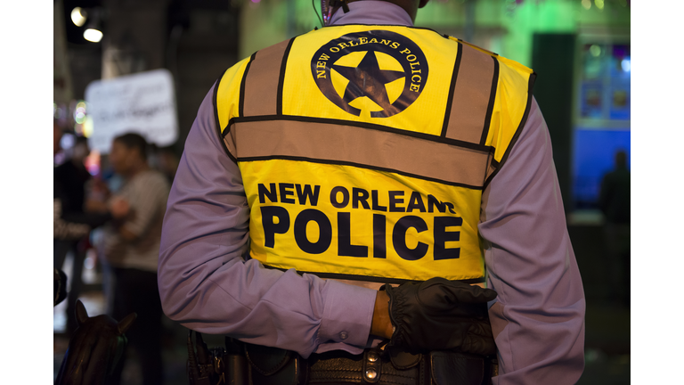 New Orleans police officer during Mardi Gras
