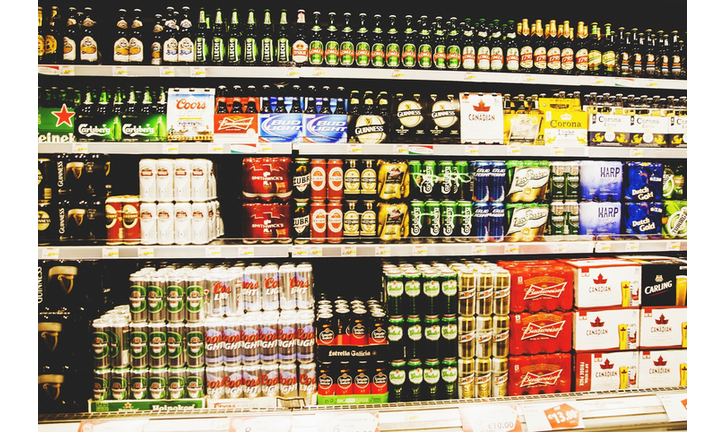 Bottles Arranged In Liquor Store