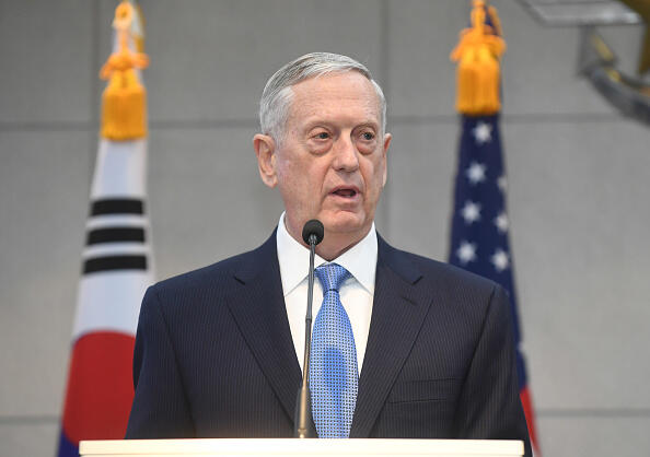 US Defense Secretary James Mattis speaks before meeting with South Korean Defense Minister Han Min-Koo (not pictured) at the headquarters of the defense ministry in Seoul on February 3, 2017. Any nuclear attack by North Korea would trigger an 