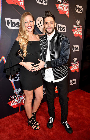 INGLEWOOD, CA - MARCH 05:  Lauren Gregory (L) and singer-songwriter Thomas Rhett attend the 2017 iHeartRadio Music Awards which broadcast live on Turner's TBS, TNT, and truTV at The Forum on March 5, 2017 in Inglewood, California.  (Photo by Kevin Mazur/Getty Images for iHeartMedia)